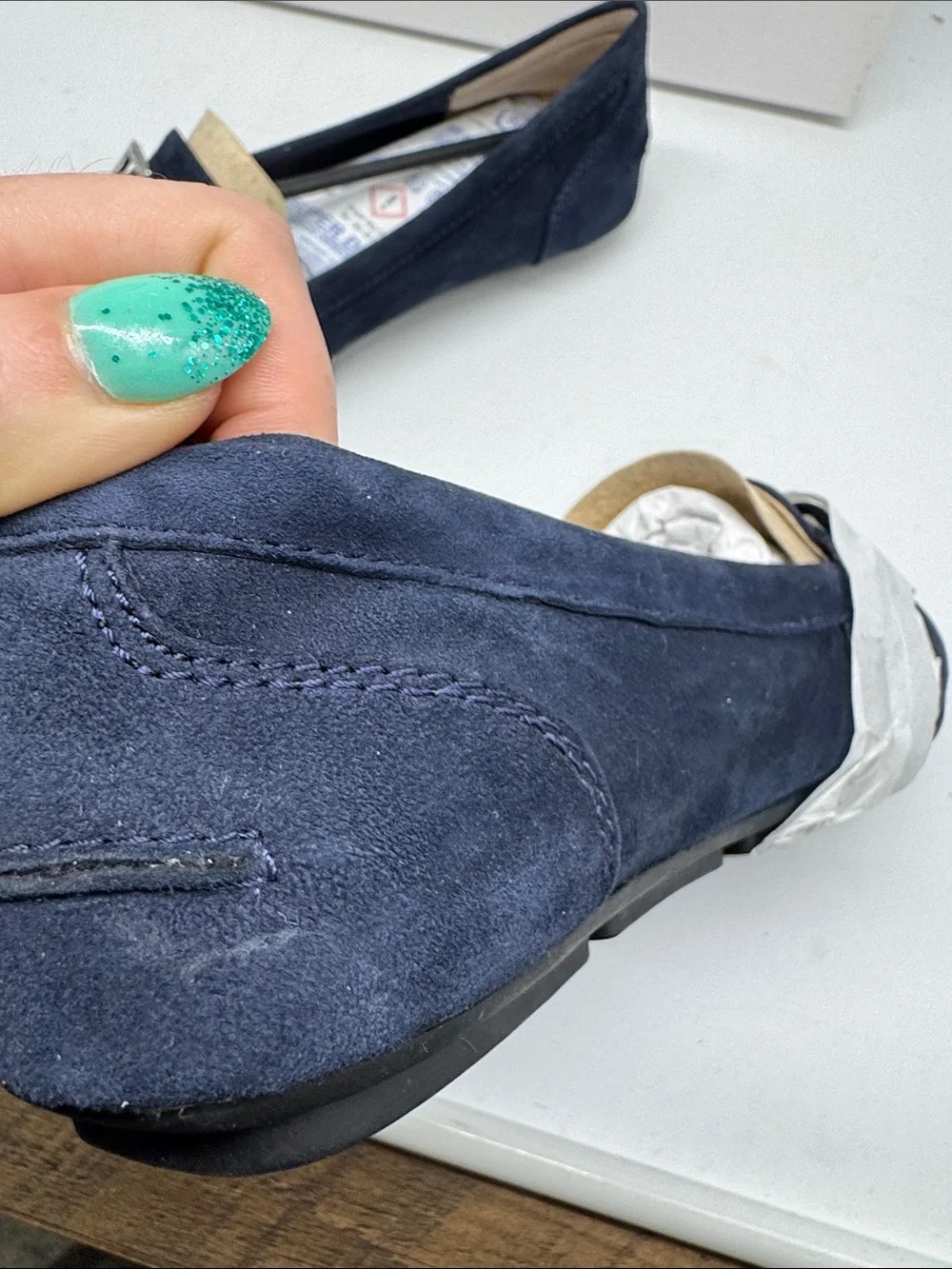 Calvin Klein Navy Blue Suede Lydia Loafers Size‎ 6